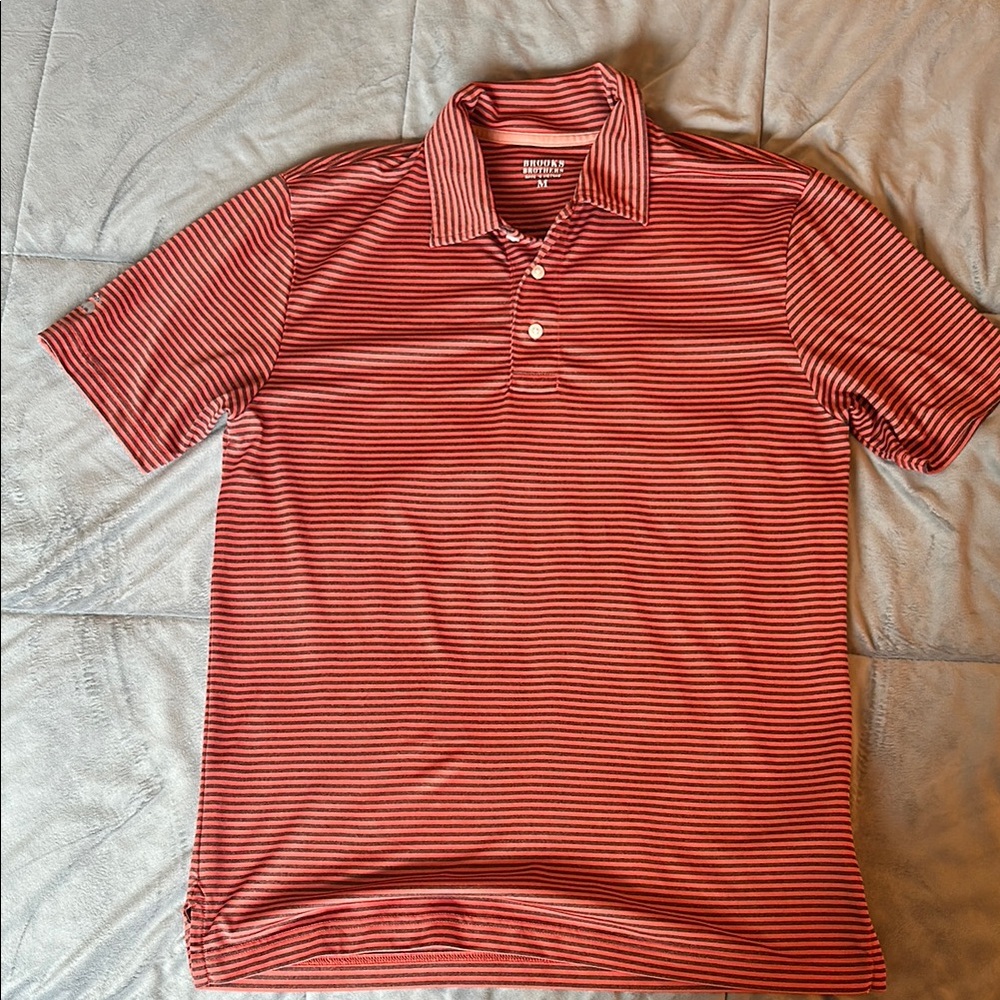 Brooks Brothers Orange Polo Shirt Lightweight Design